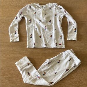 Kids White Pajama Set with Fun Print